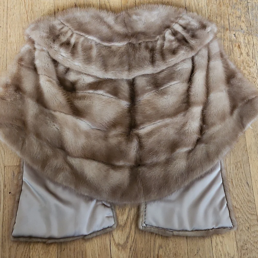 Vintage real mink shawl wrap S/M